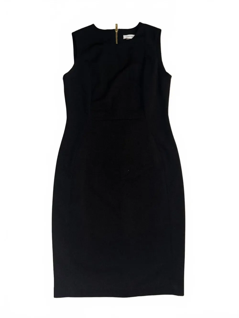 Women’s Calvin Klein black body contour sleeveless midi dress size 8